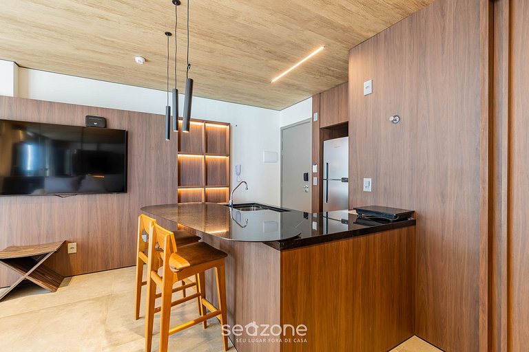 Estudio c/ vista lateral al mar y balcón | NWT1104