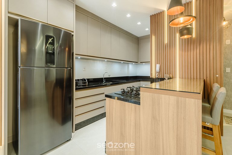 Apt c parrilla 90m de la playa de Perequê RIH0902