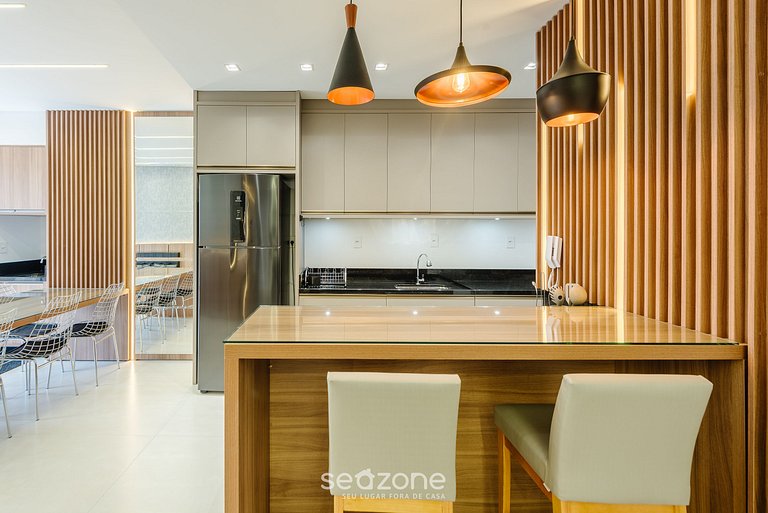 Apto c/ churrasq. 90m da Praia de Perequê RIH0902