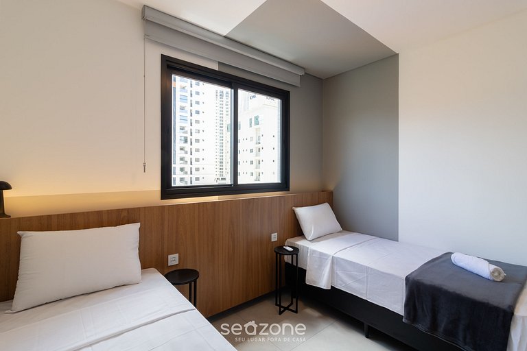 Apto vista mar c/ churrasq. 280m da praia MHF0602