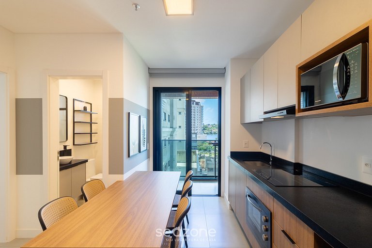 Apto vista mar c/ churrasq. 280m da praia MHF0602