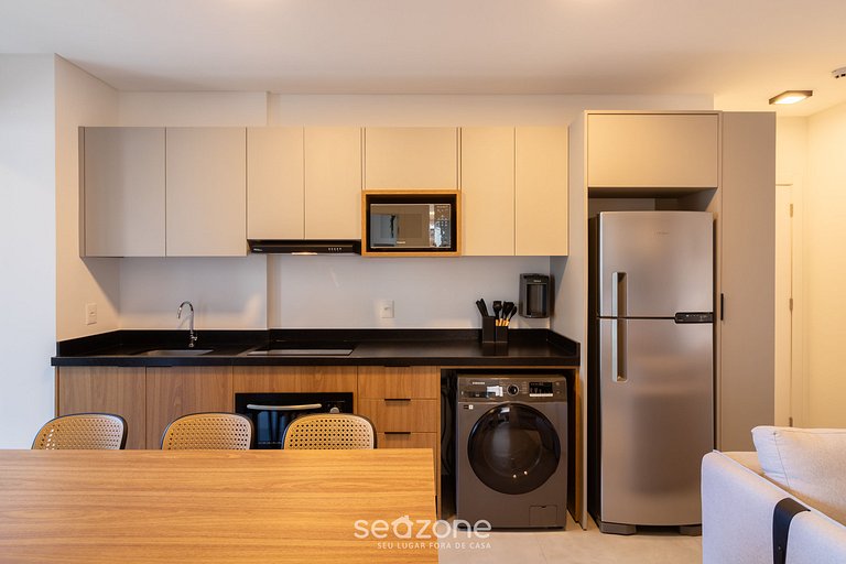 Apto vista mar c/ churrasq. 280m da praia MHF0602