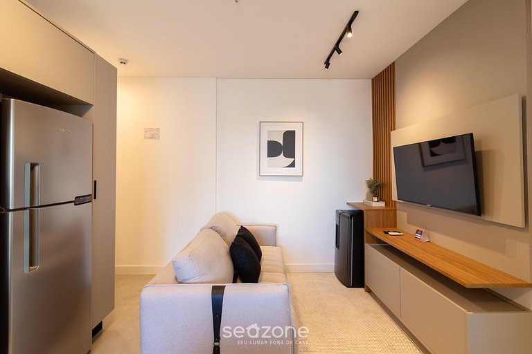 Apto vista mar c/ churrasq. 280m da praia MHF0602