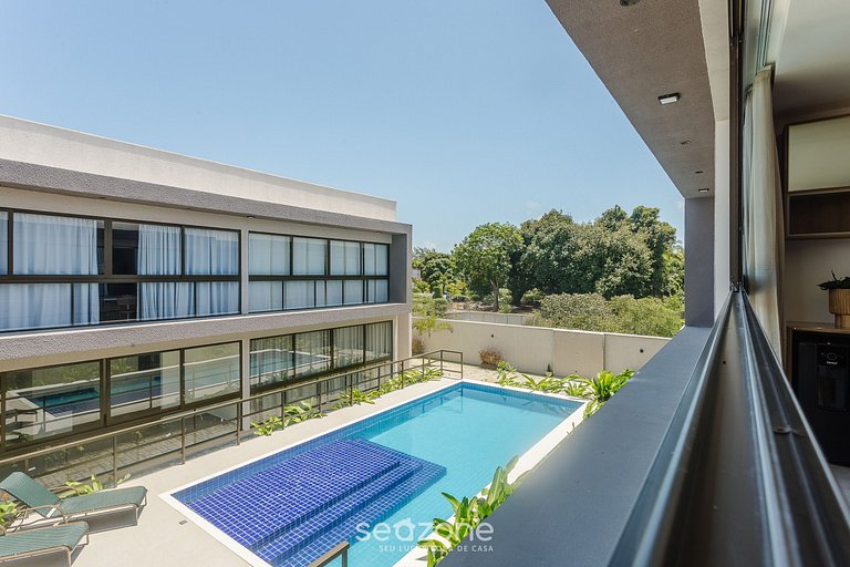 Apto em cond. c/ piscina a 350m da Praia BBC0108