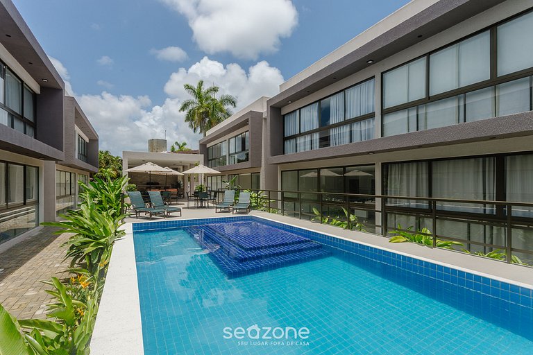 Apto en condo. c/ piscina a 350 m del mar BBC0108