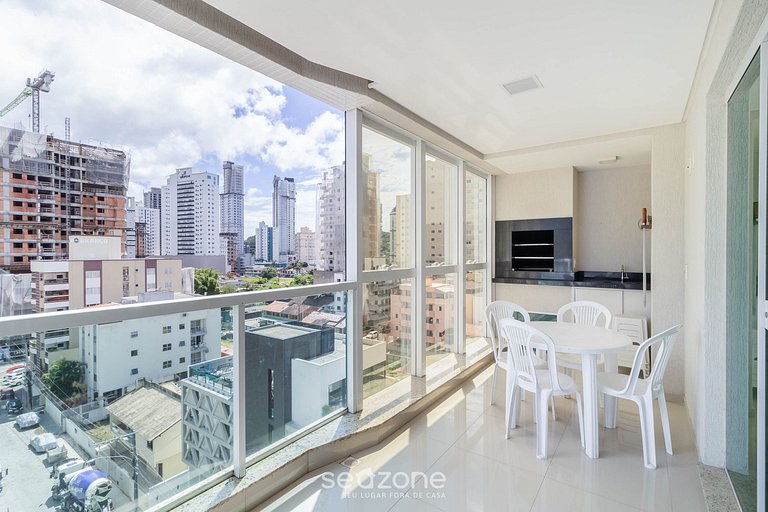 3Q Varanda c/ churrasqueira a 250m do mar! GGR0702