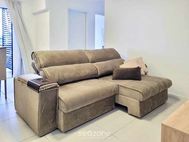 Apto c/ churrasq e vista a 400m da Praia SKL1604