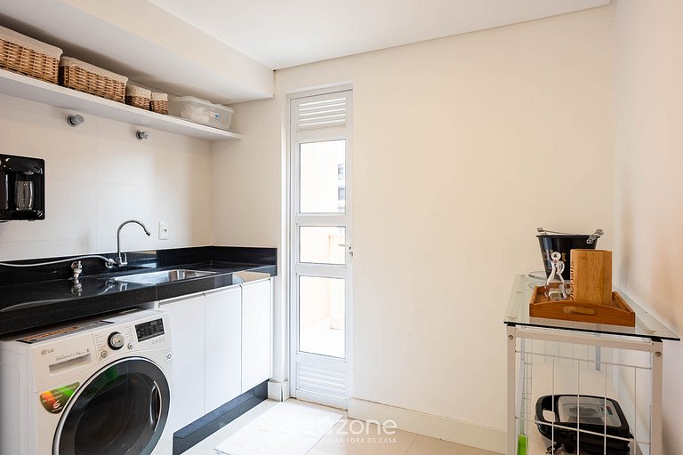 Apto c/ piscina e churrasq., 280m da praia IMD0502