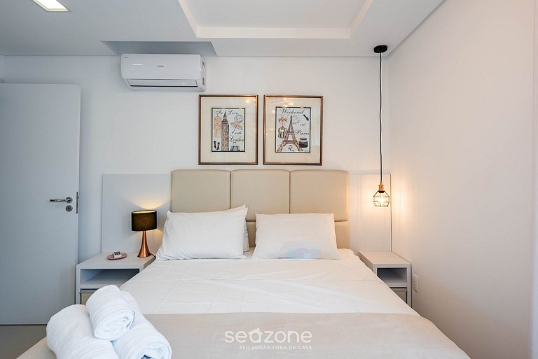 Apto c/ piscina e churrasq., 280m da praia IMD0502