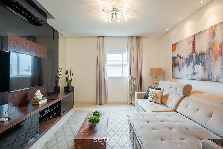 Apto c/ piscina e churrasq., 280m da praia IMD0502