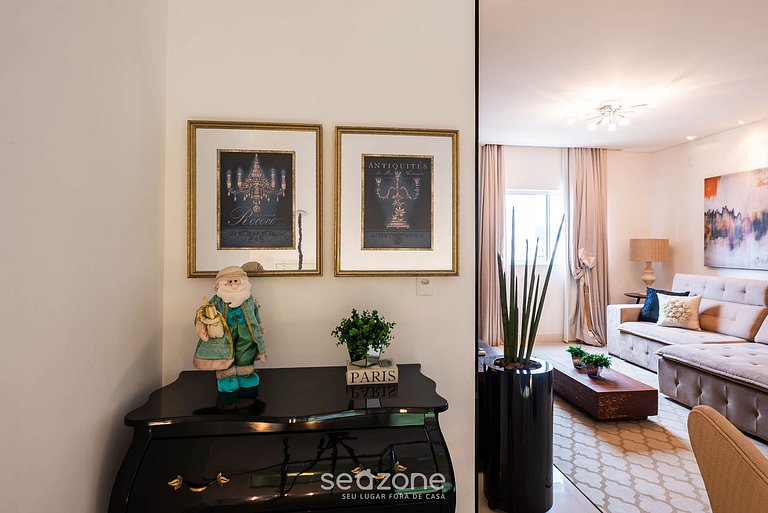 Apto c/ piscina e churrasq., 280m da praia IMD0502