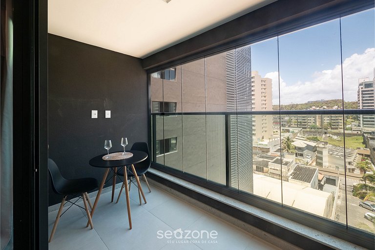 Estudio en cond. frente al mar con piscina ARU0727