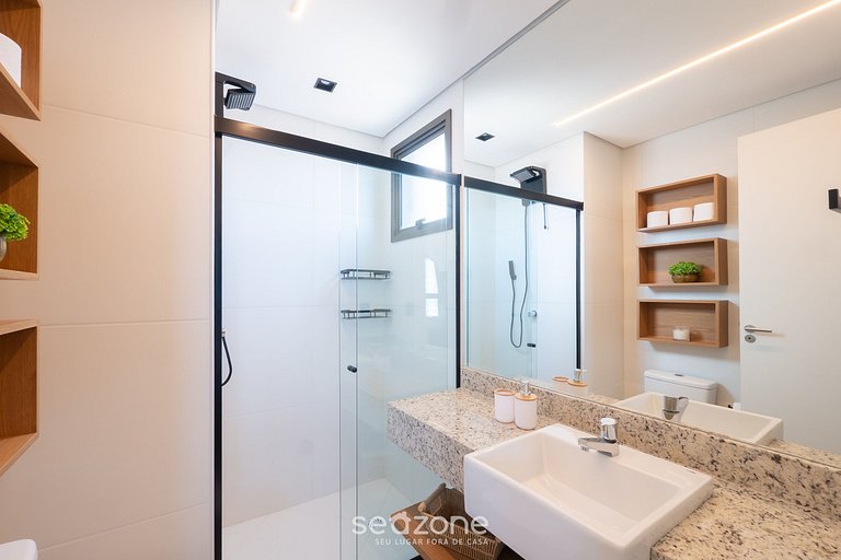 Apto vista al mar en edificio c/ piscina EDF1303