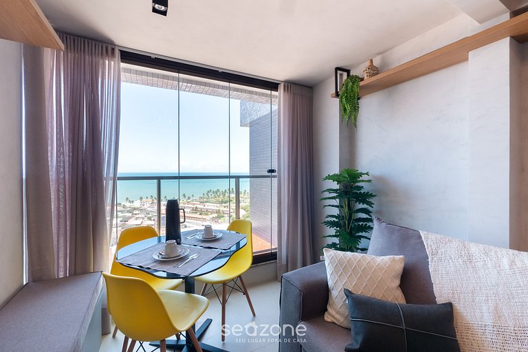 Apto c/ vista mar em prédio c/ piscina EDF1303