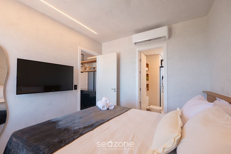 Apto vista al mar en edificio c/ piscina EDF1303