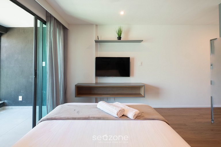 Estudio en edif. frente mar Jardim Armação ARU0731