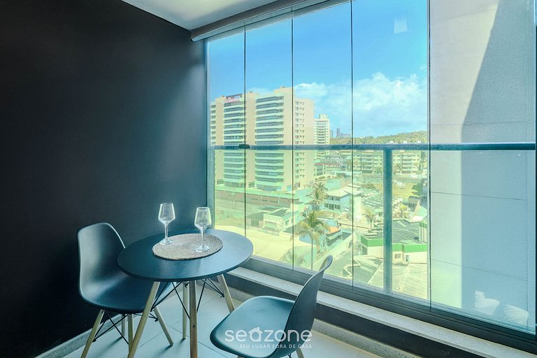 Estudio en edif. frente mar Jardim Armação ARU0731