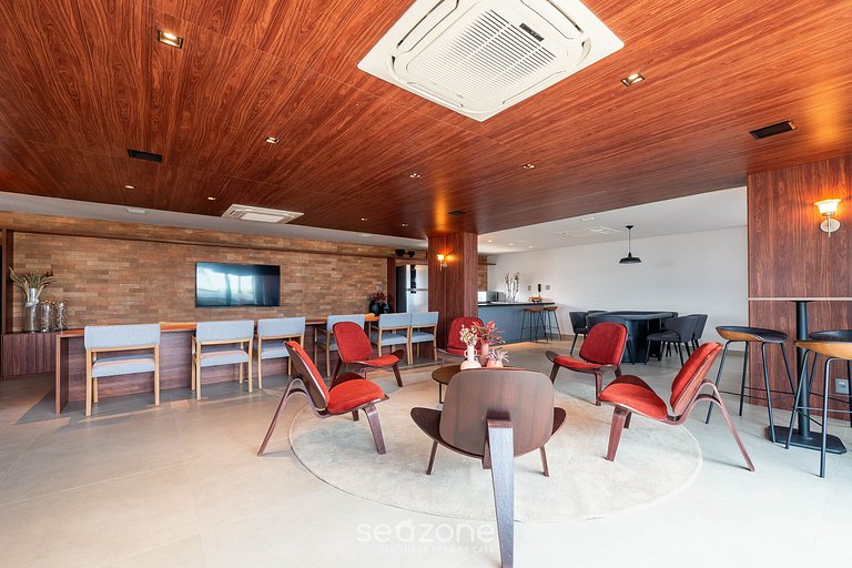 Estudio en edif. frente mar Jardim Armação ARU0731