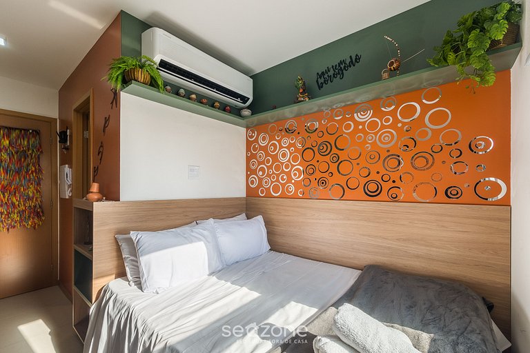 Studio completo vista mar, 160m da Praia SAA0817