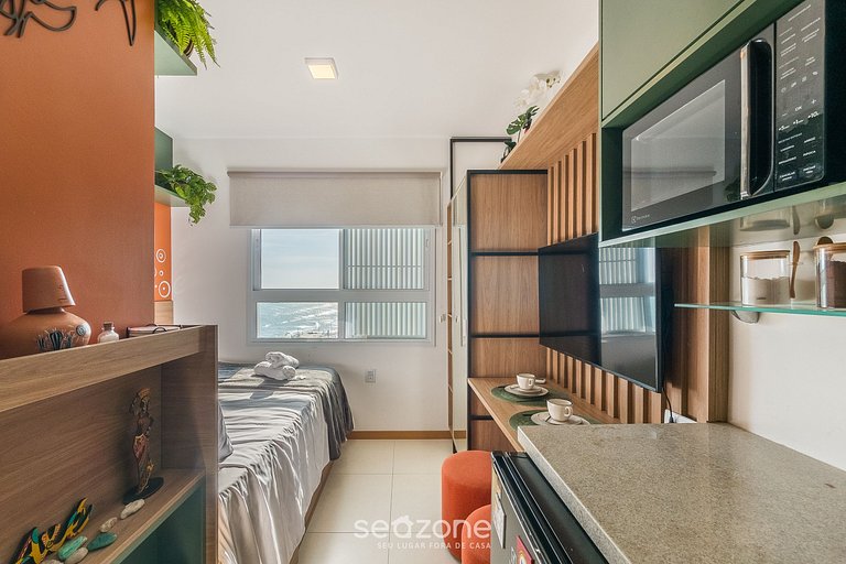 Studio completo vista mar, 160m da Praia SAA0817