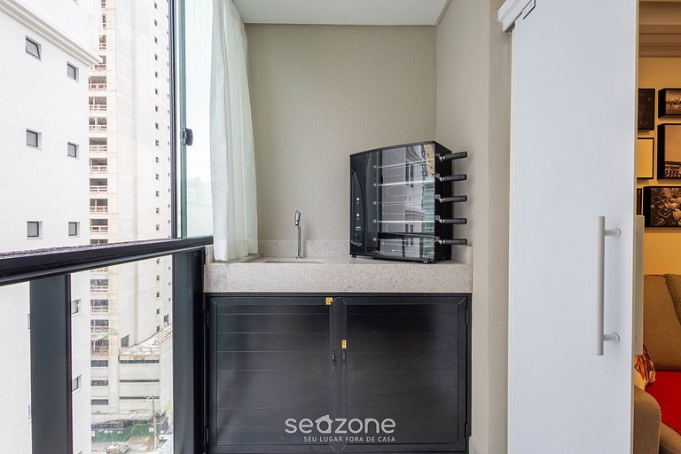 Apto a 220m da praia com varanda gourmet – FFS0905