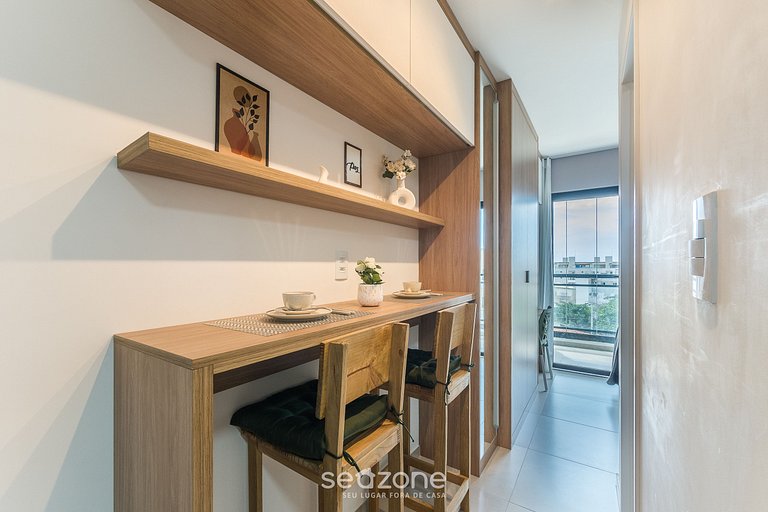 Estúdio c/ balcón en condominio c/ piscina CLF0417