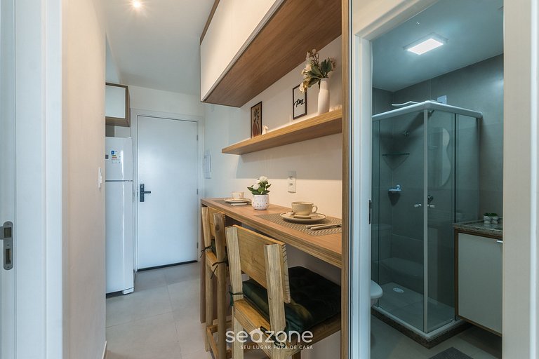 Studio c/ varanda em cond. c/ piscina - CLF0417