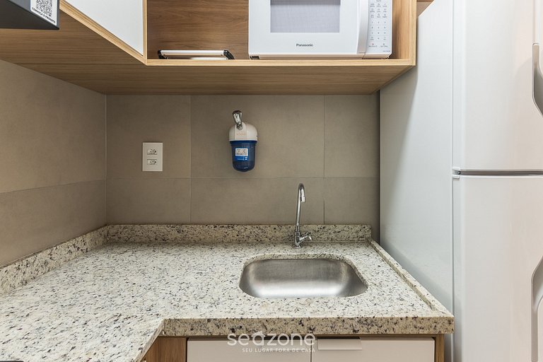 Estúdio c/ balcón en condominio c/ piscina CLF0417