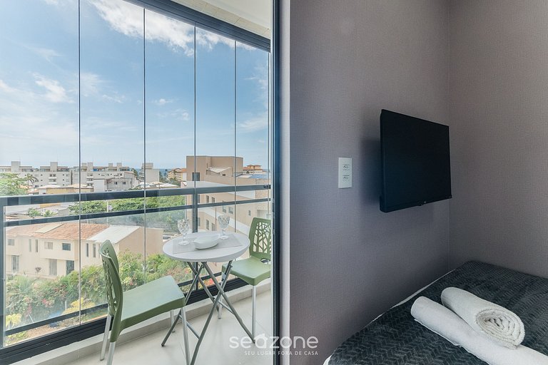 Estúdio c/ balcón en condominio c/ piscina CLF0417