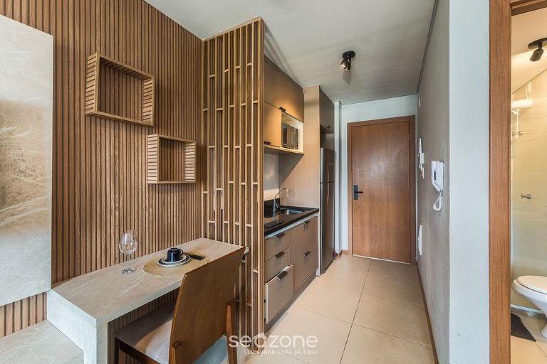 Studio a 220 m do mar em cond. c/ piscina BPM0909