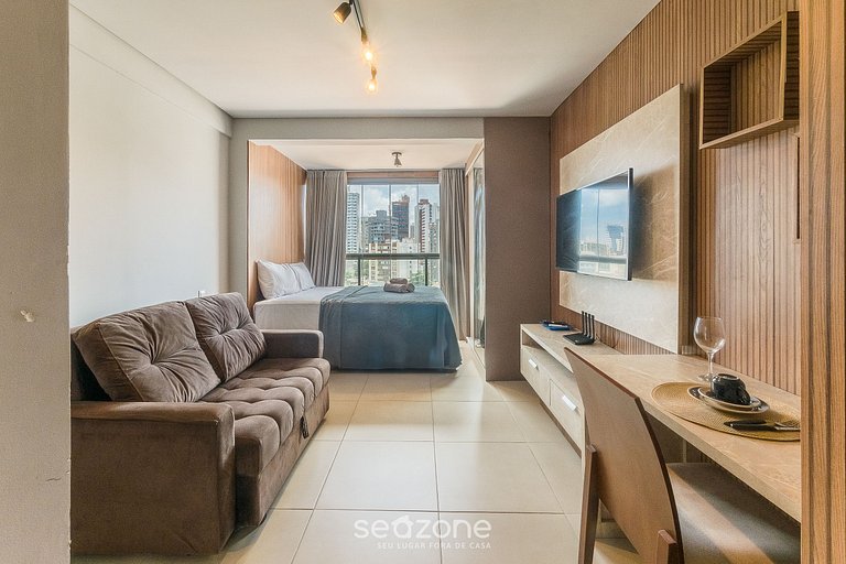 Studio a 220 m del mar, condo. c/ piscina BPM0909