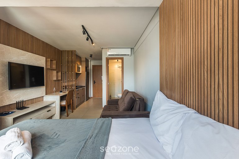 Studio a 220 m del mar, condo. c/ piscina BPM0909