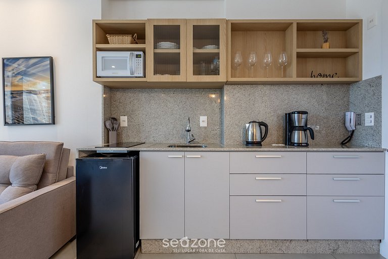 Apto 1Q c/ vista mar e acad. 280m da Praia MHF1807