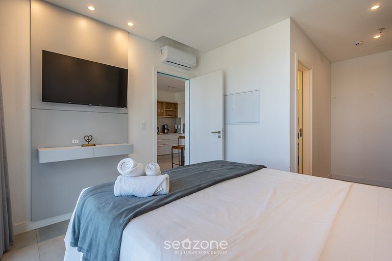 Apto 1Q c/ vista mar e acad. 280m da Praia MHF1807