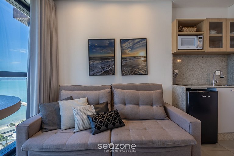 Apto 1Q c/ vista mar e acad. 280m da Praia MHF1807