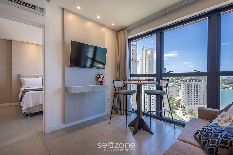 Apto 1H c/ vista mar y gym 280m playa MHF1807