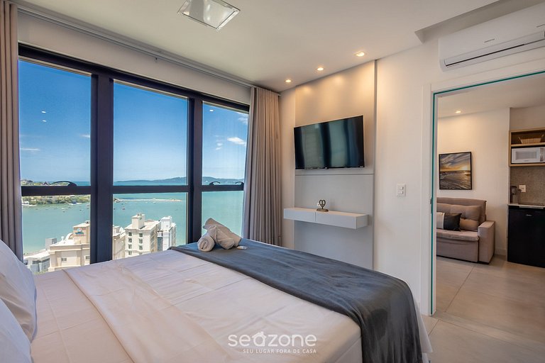 Apto 1Q c/ vista mar e acad. 280m da Praia MHF1807