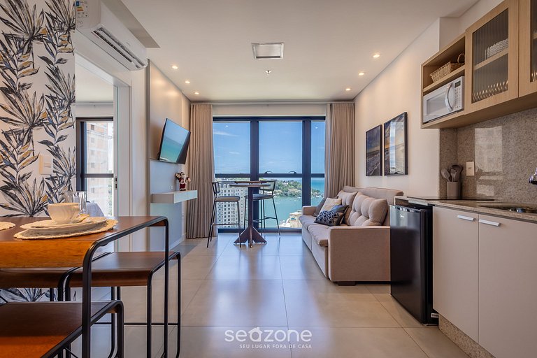 Apto 1Q c/ vista mar e acad. 280m da Praia MHF1807