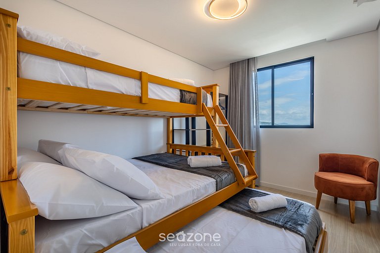 Apto c/ Churrasqueira a 400m da Praia SKL1203