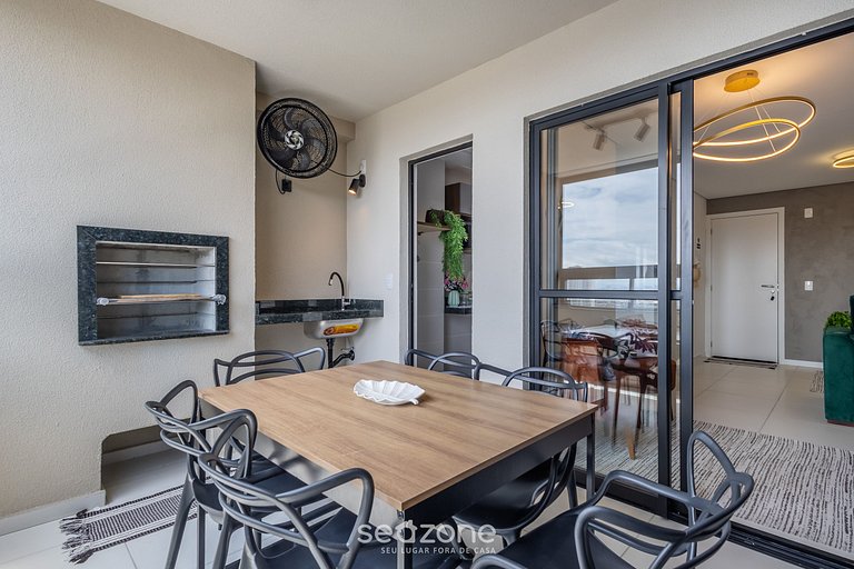 Apto c/ Churrasqueira a 400m da Praia SKL1203