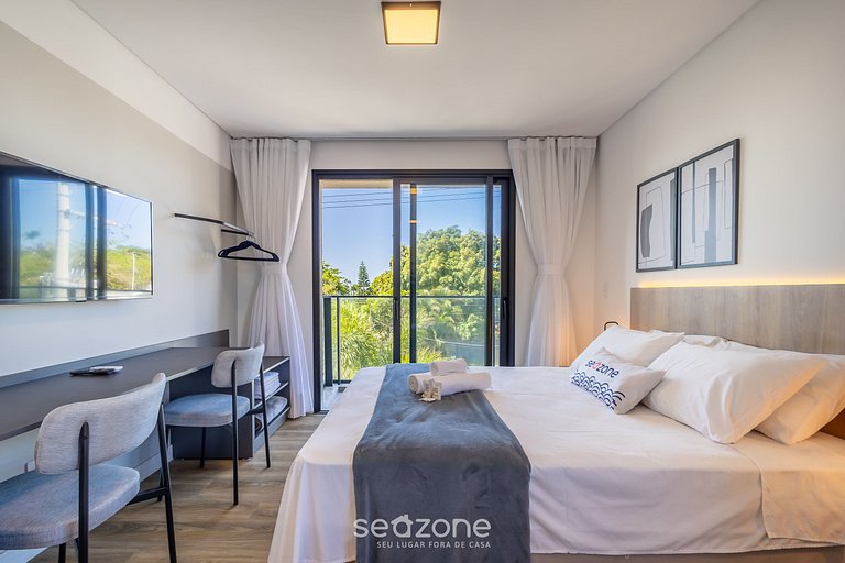 Estúdio c/ Varanda a 50 m da Praia PSO0301