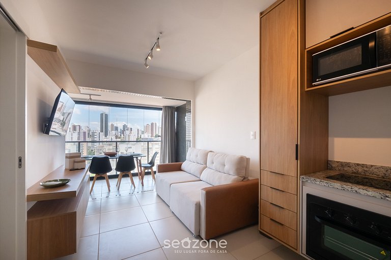 Apto c/ varanda na Barra, 400m do Mar BLB1501