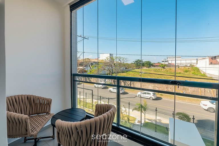 Apto em prédio c/ piscina a 280m da Praia CLF0104