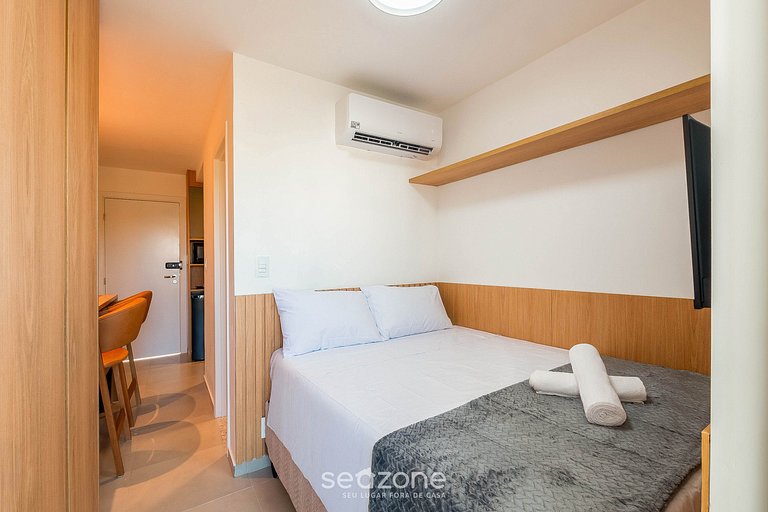 Apto em prédio c/ piscina a 280m da Praia CLF0104