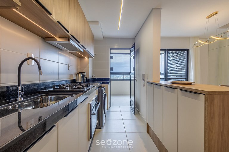 Apto c/ vista p/ o mar e varanda gourmet SKL1201