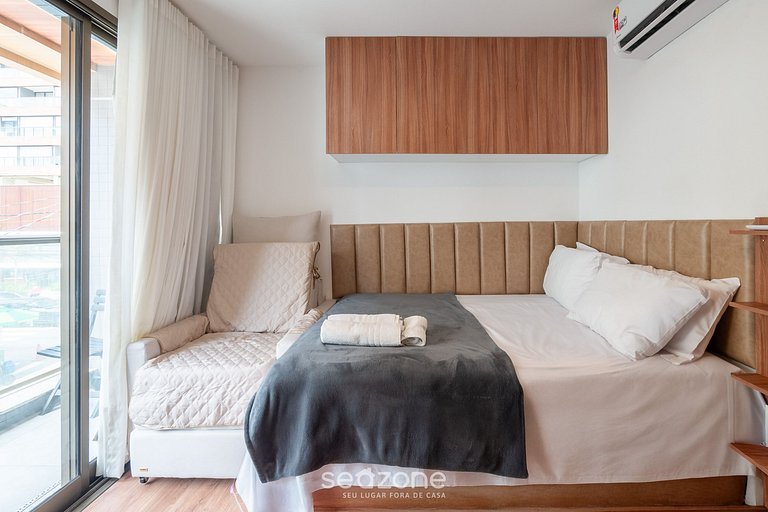 Studio completo na Barra a 270m do Mar CAO0103