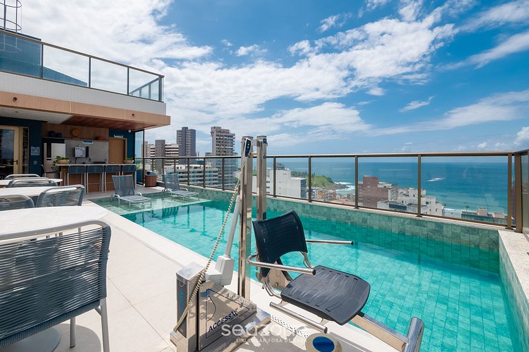 Studio em edf. c/ Piscina a 270m do Mar ATL0903