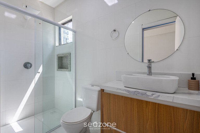 Apt c/ 2 suítes e churrasq. 650m da praia RGO0301