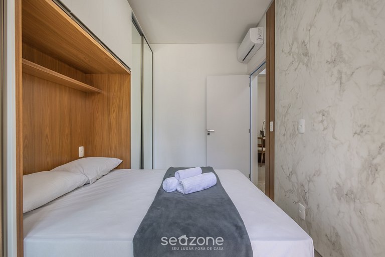 Apt c/ 2 suítes e churrasq. 650m da praia RGO0301