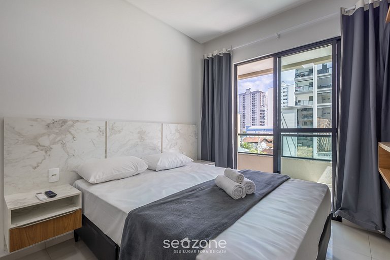 Apt c/ 2 suítes e churrasq. 650m da praia RGO0301